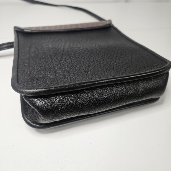 Vtg Handmade Custom Unique Leather Shoulder Crossbody Bag Purse Brown & Black - Picture 8 of 10